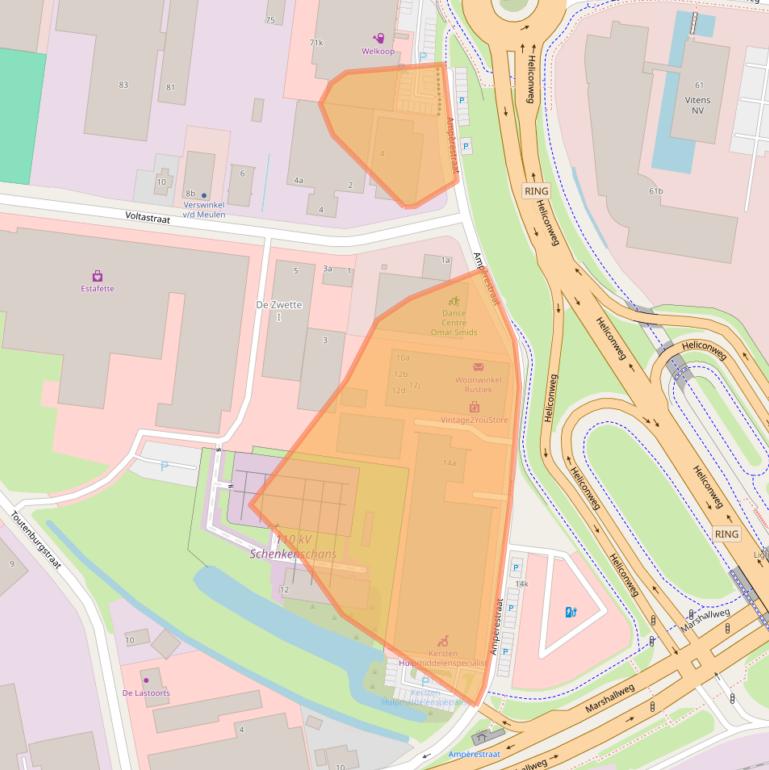 Kaart van postcodegebied 8912AD.