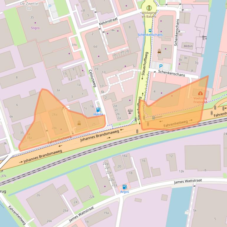 Kaart van postcodegebied 8912AJ.
