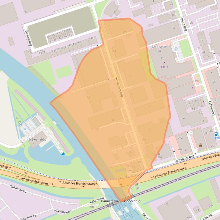Kaart van postcodegebied 8912AK.
