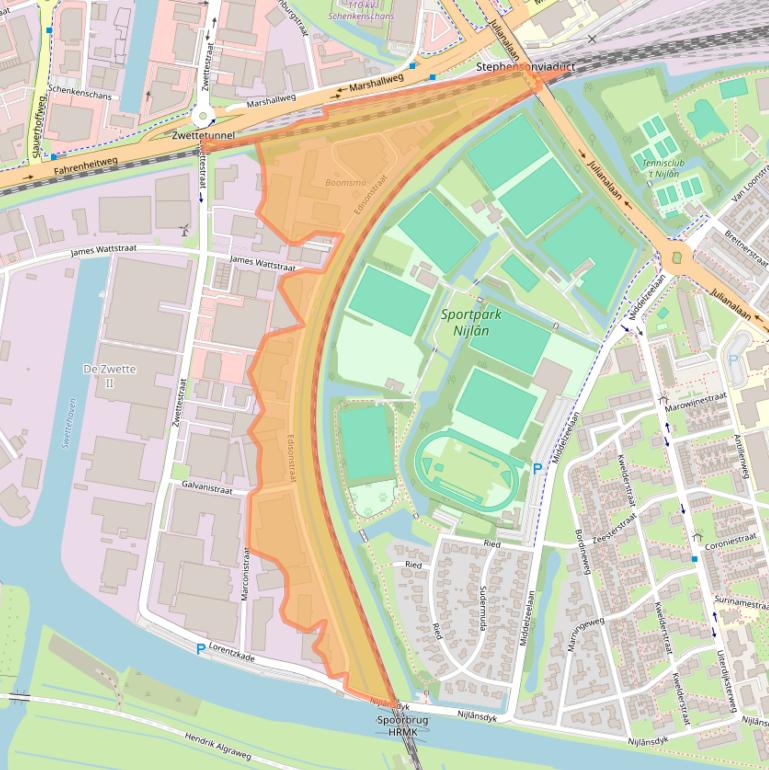 Kaart van postcodegebied 8912AW.