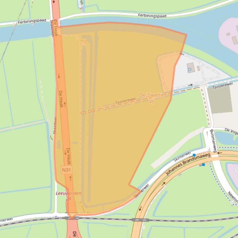 Kaart van postcodegebied 8912BB.