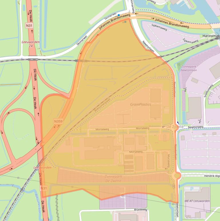 Kaart van postcodegebied 8912BG.