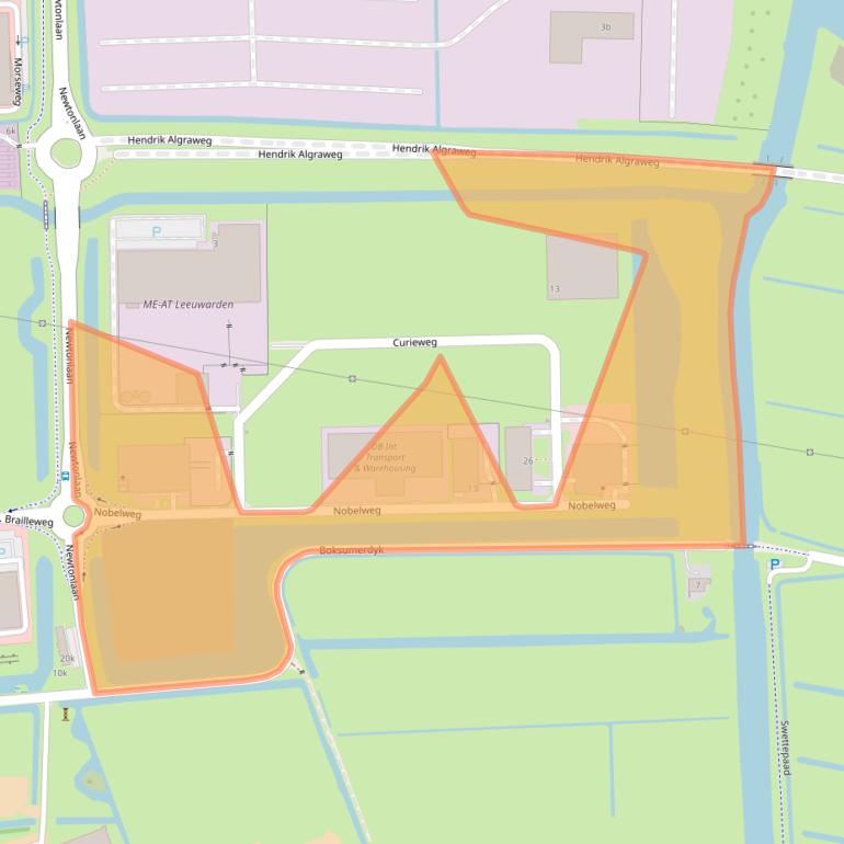 Kaart van postcodegebied 8912BJ.