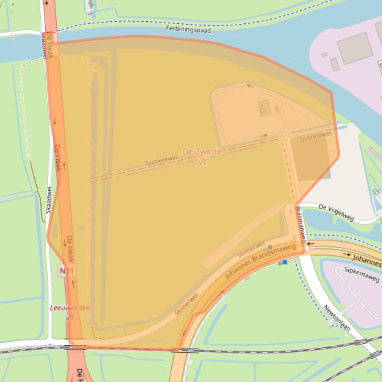Kaart van postcodegebied 8912BR.