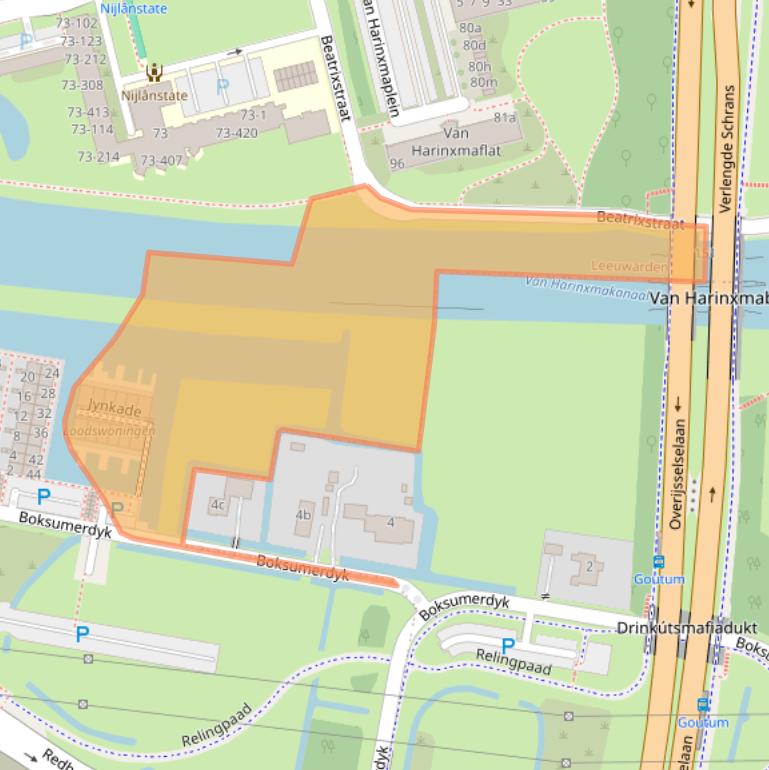 Kaart van postcodegebied 8912CJ.