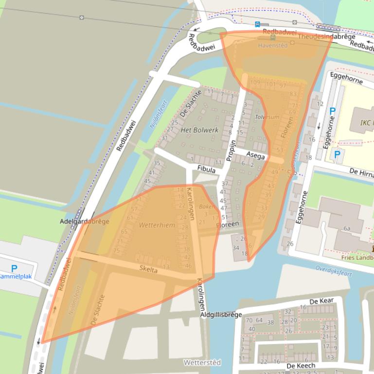 Kaart van postcodegebied 8912DC.