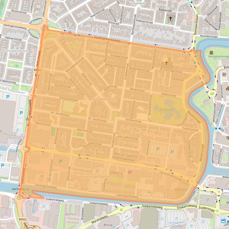 Kaart van postcodegebied 8913.