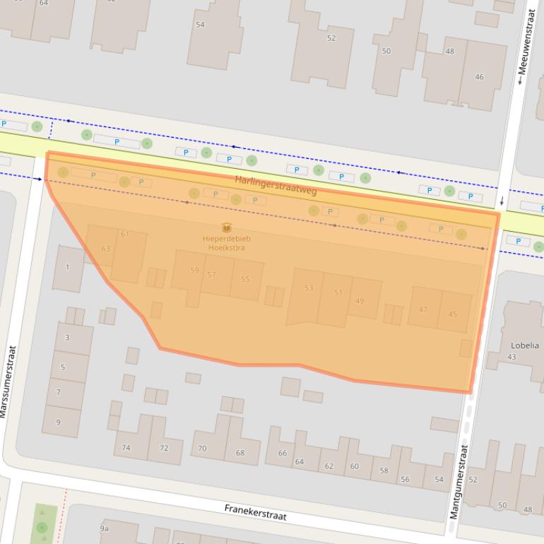 Kaart van postcodegebied 8913AD.