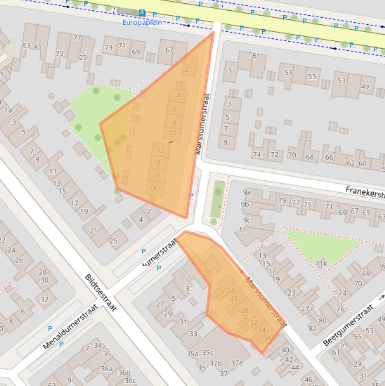Kaart van postcodegebied 8913AH.