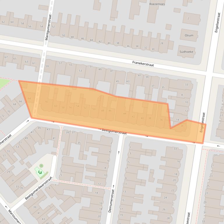 Kaart van postcodegebied 8913AV.