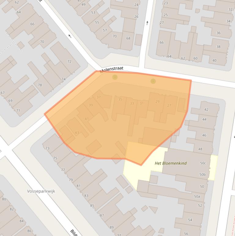 Kaart van postcodegebied 8913BB.