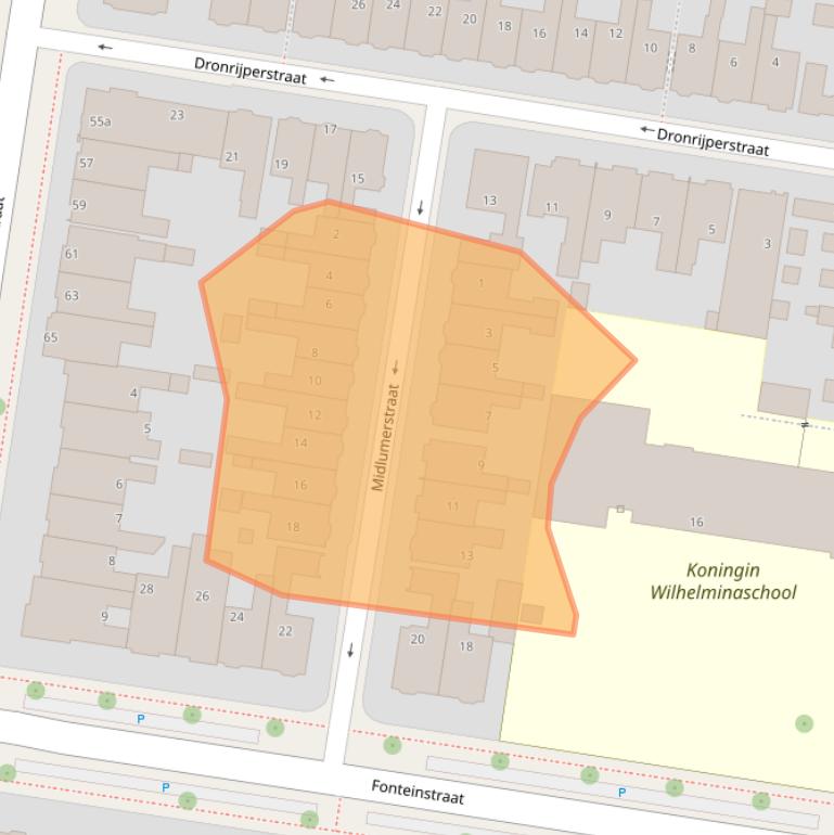 Kaart van postcodegebied 8913BT.