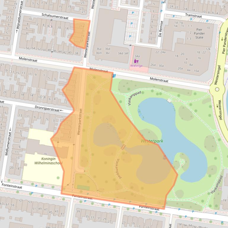 Kaart van postcodegebied 8913CA.