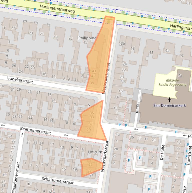 Kaart van postcodegebied 8913CB.