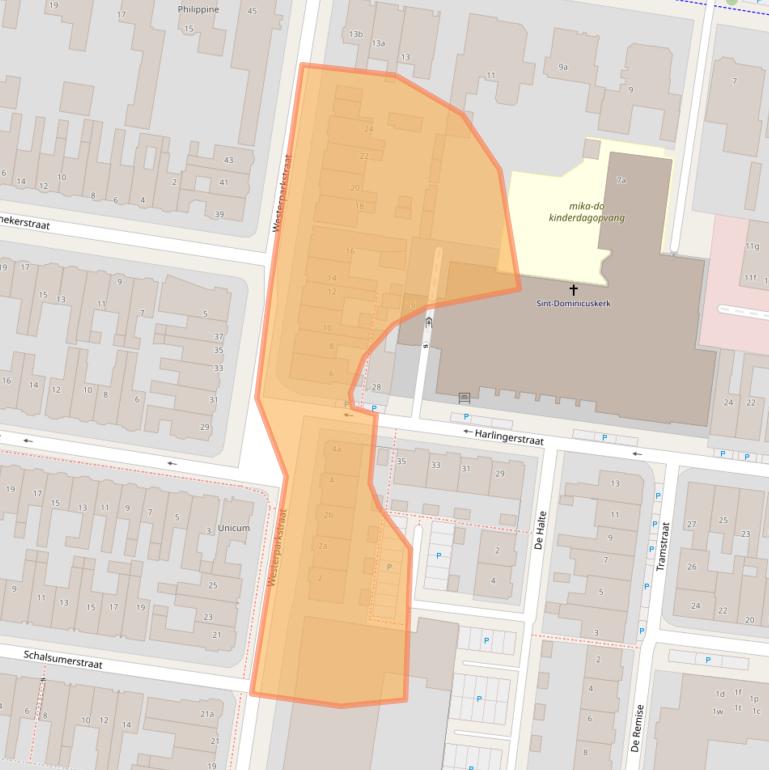 Kaart van postcodegebied 8913CC.