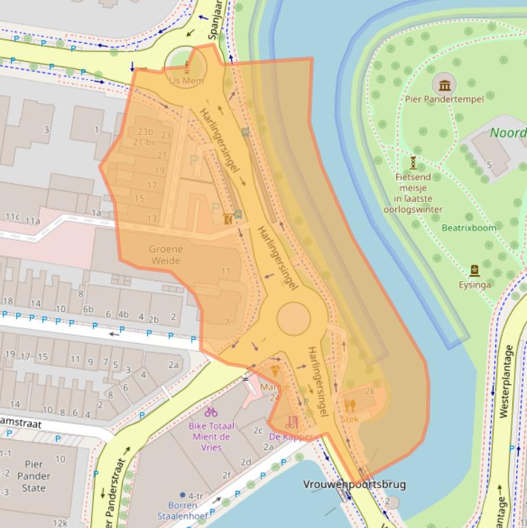 Kaart van postcodegebied 8913CJ.