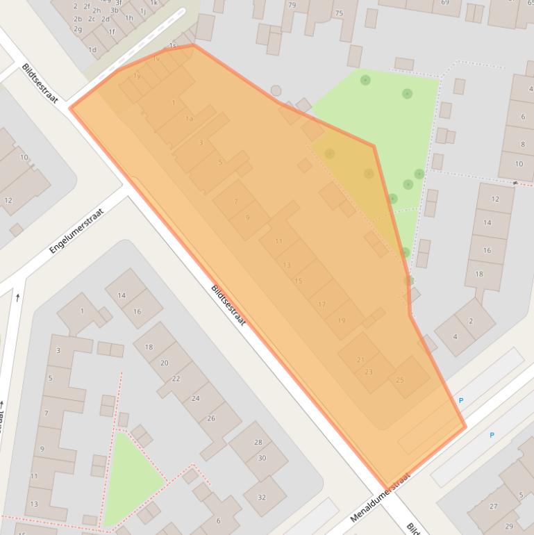 Kaart van postcodegebied 8913EB.
