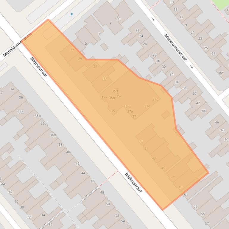 Kaart van postcodegebied 8913EC.