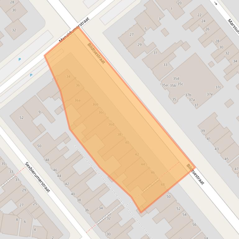 Kaart van postcodegebied 8913EH.