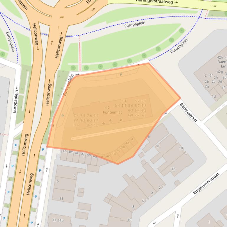 Kaart van postcodegebied 8913EN.