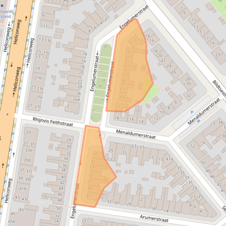 Kaart van postcodegebied 8913GA.