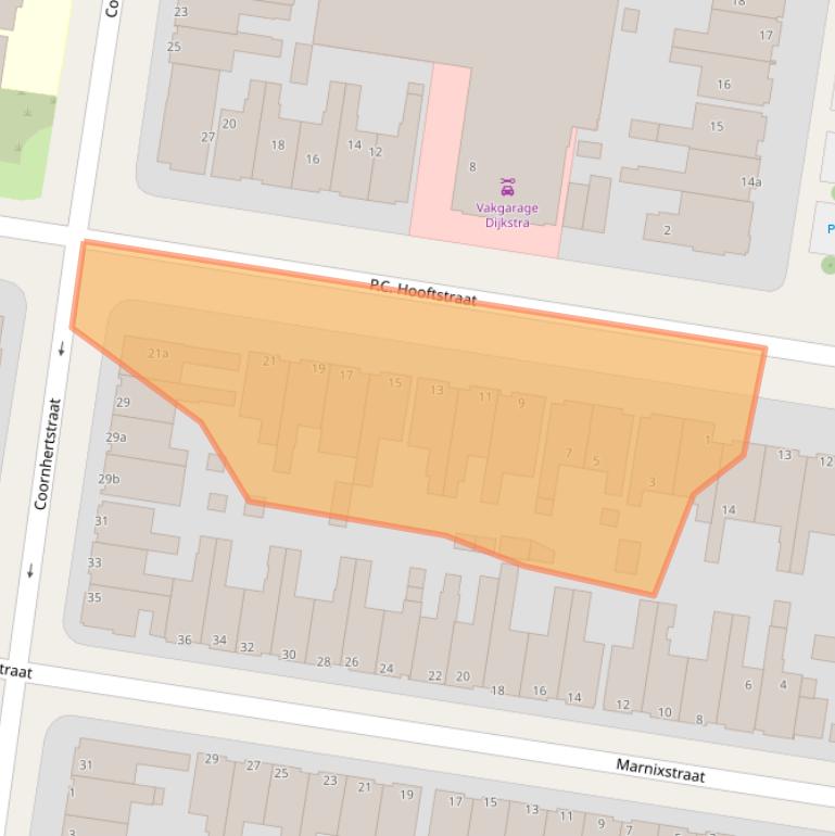 Kaart van postcodegebied 8913GP.