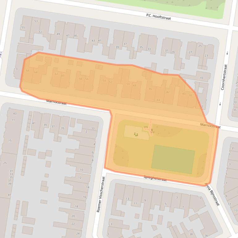 Kaart van postcodegebied 8913GX.