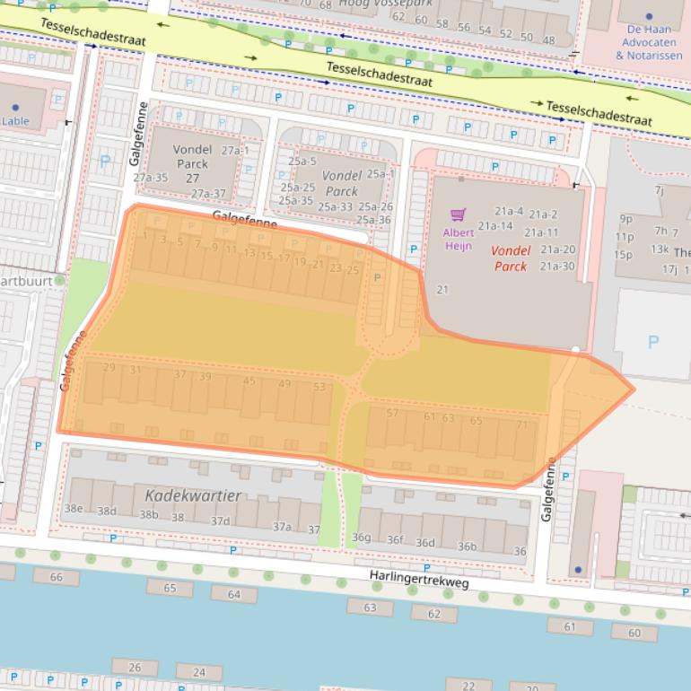 Kaart van postcodegebied 8913HX.