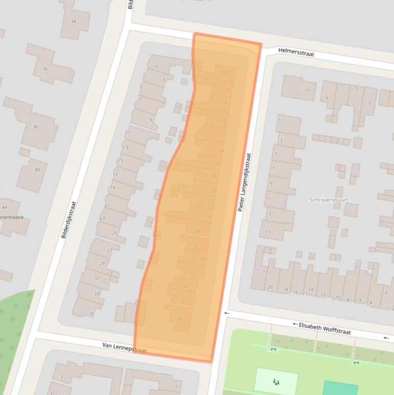 Kaart van postcodegebied 8914AG.