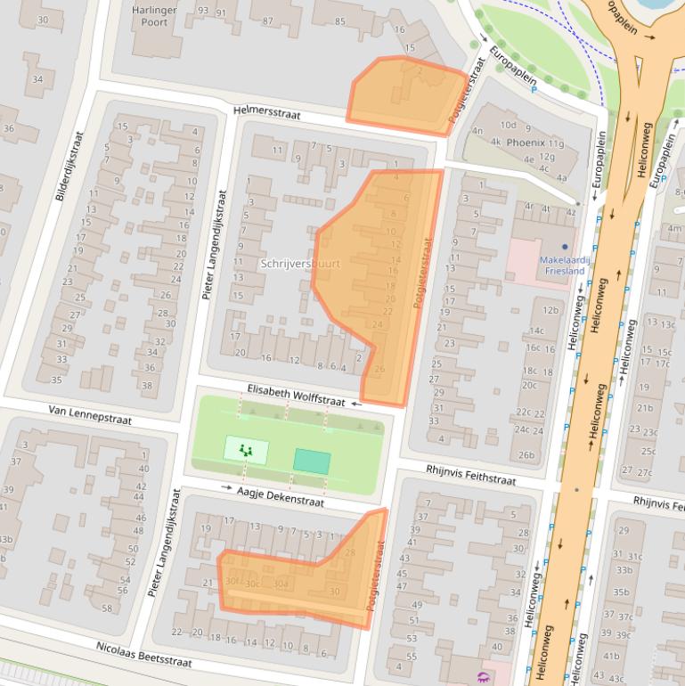 Kaart van postcodegebied 8914AL.