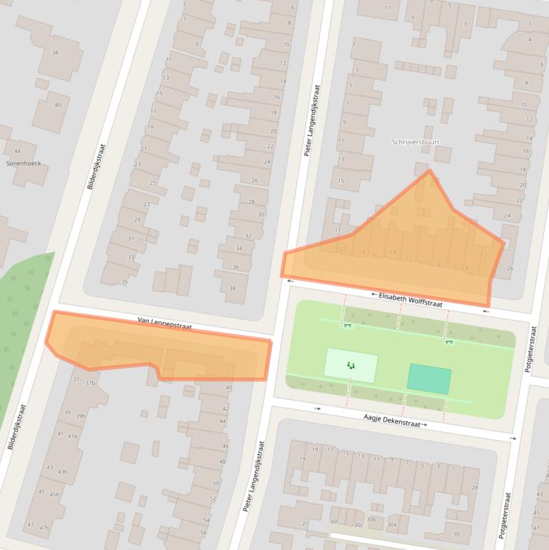 Kaart van postcodegebied 8914AM.