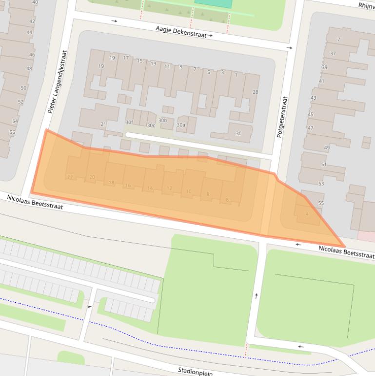 Kaart van postcodegebied 8914AR.