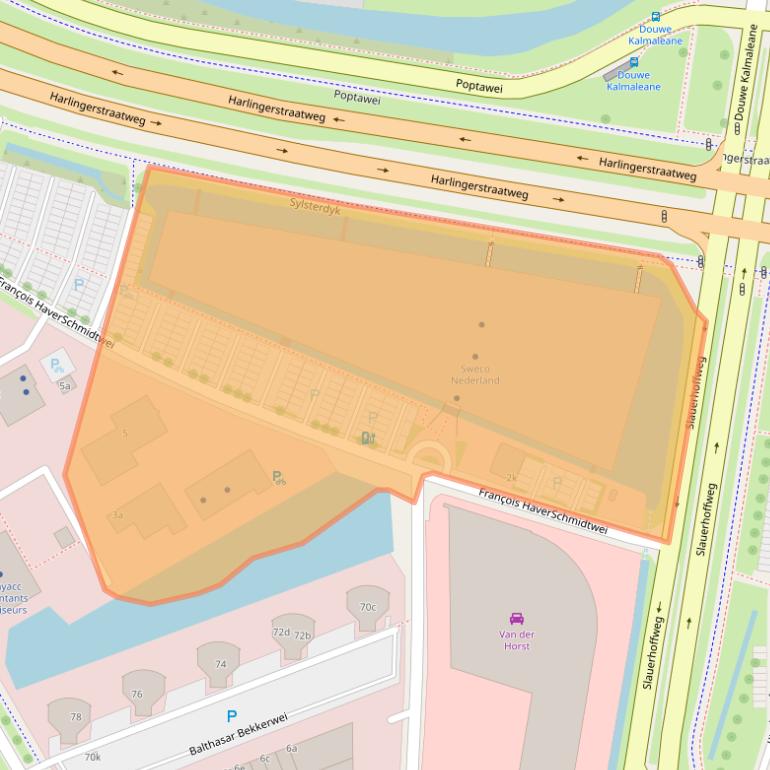 Kaart van postcodegebied 8914BC.