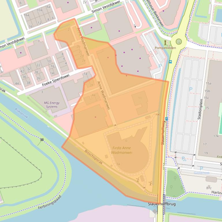 Kaart van postcodegebied 8914BD.