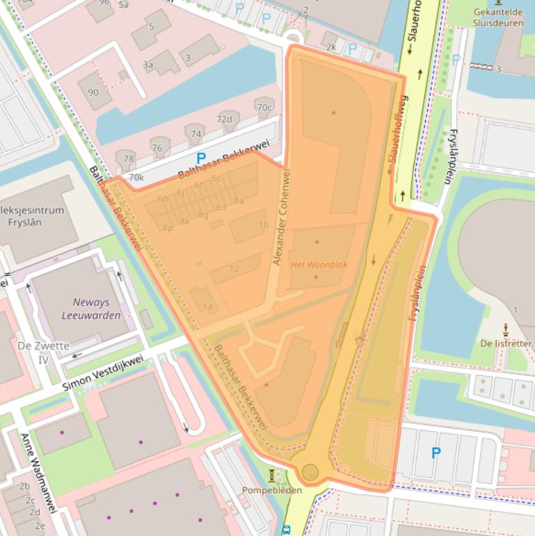 Kaart van postcodegebied 8914BG.