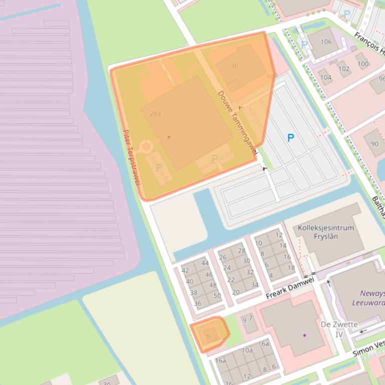 Kaart van postcodegebied 8914BJ.