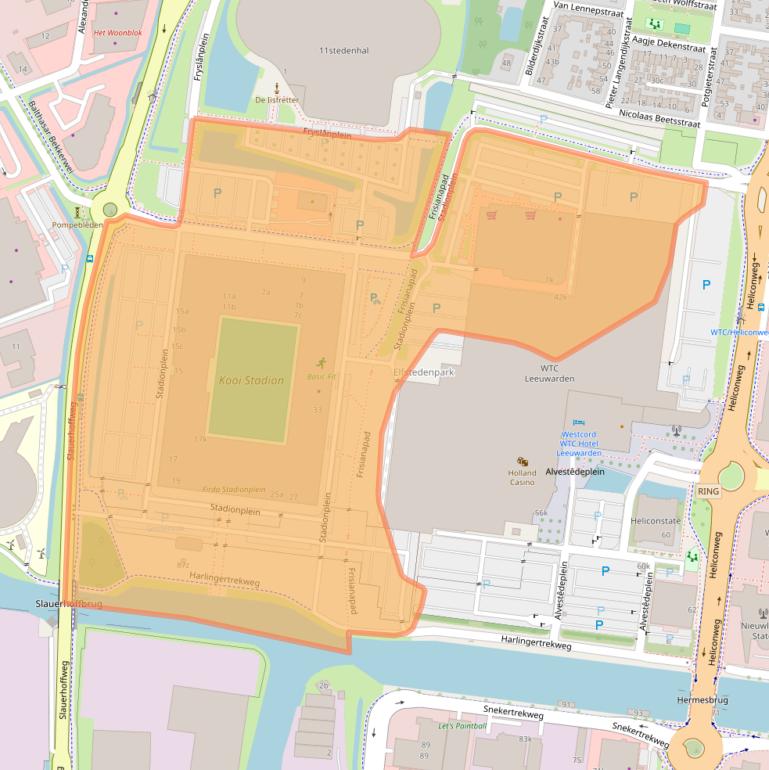 Kaart van postcodegebied 8914BX.