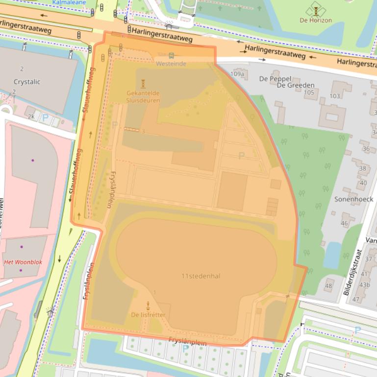Kaart van postcodegebied 8914BZ.