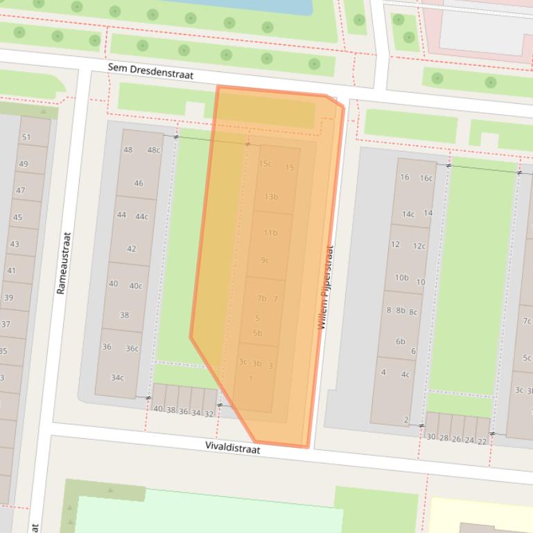 Kaart van postcodegebied 8915AT.