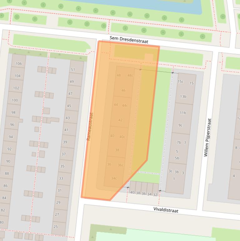 Kaart van postcodegebied 8915BA.
