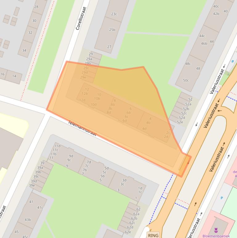 Kaart van postcodegebied 8915CB.