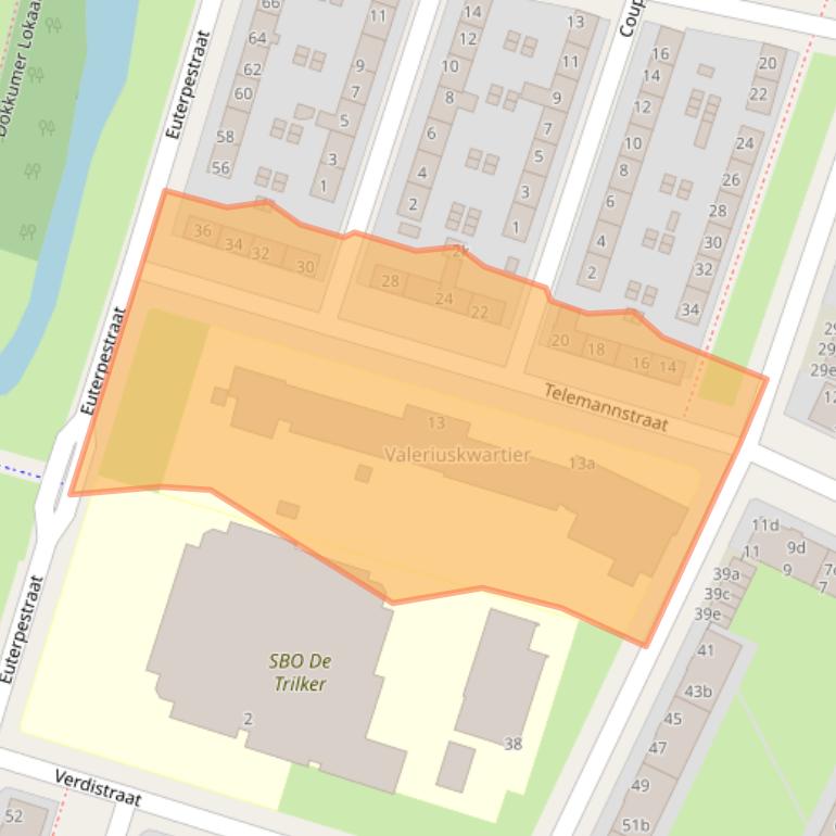 Kaart van postcodegebied 8915CC.