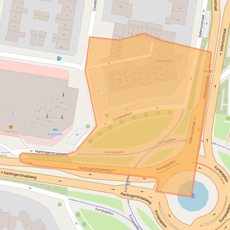 Kaart van postcodegebied 8915CM.