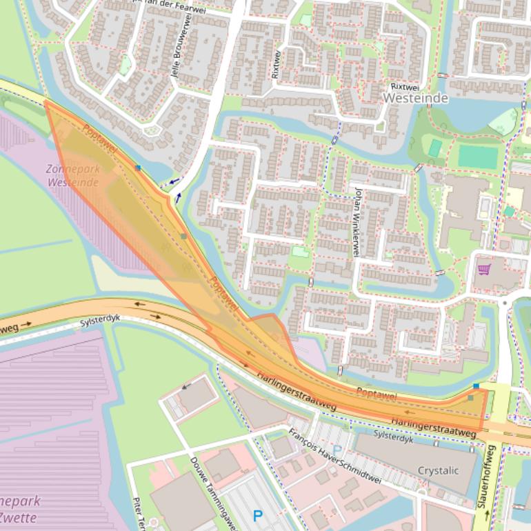 Kaart van postcodegebied 8915CR.