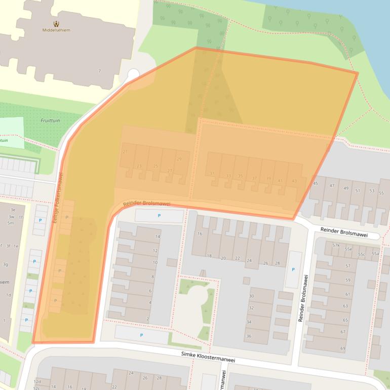 Kaart van postcodegebied 8915DE.
