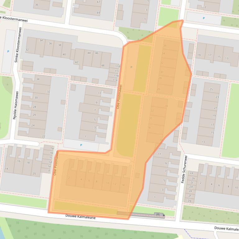 Kaart van postcodegebied 8915DP.