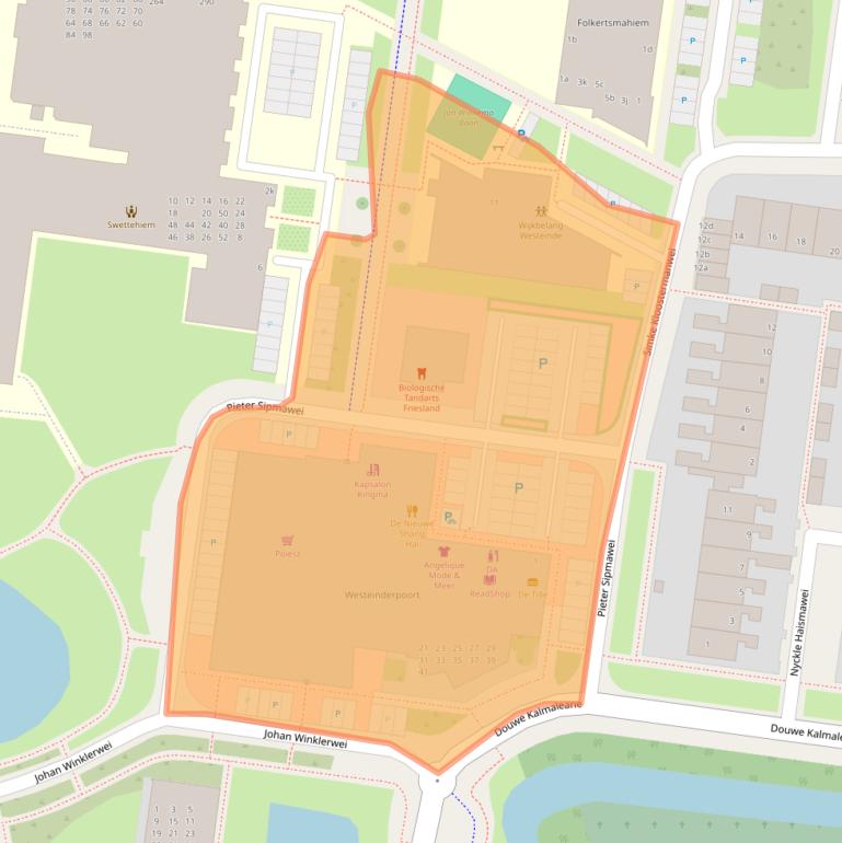 Kaart van postcodegebied 8915DZ.