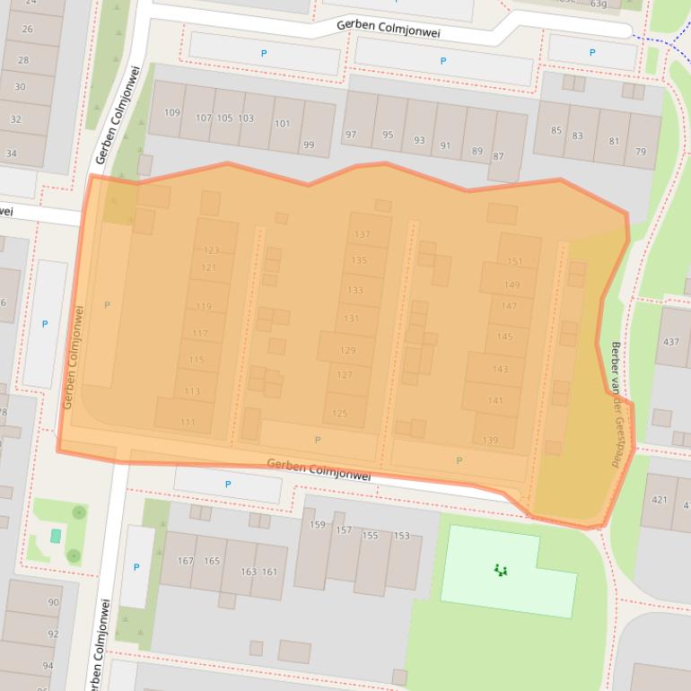 Kaart van postcodegebied 8915GK.
