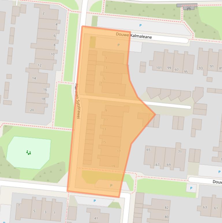 Kaart van postcodegebied 8915HB.