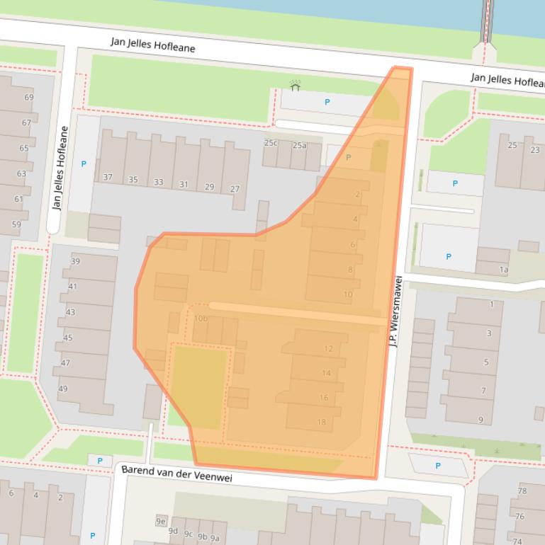 Kaart van postcodegebied 8915HV.